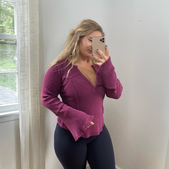 Free People Tops - Free People Ribbed Maroon Top XS